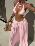 Riviera Goddess – Ensemble 2 Pièces Bikini Triangle Halter & Jupe Maxi Fluide Ella&No