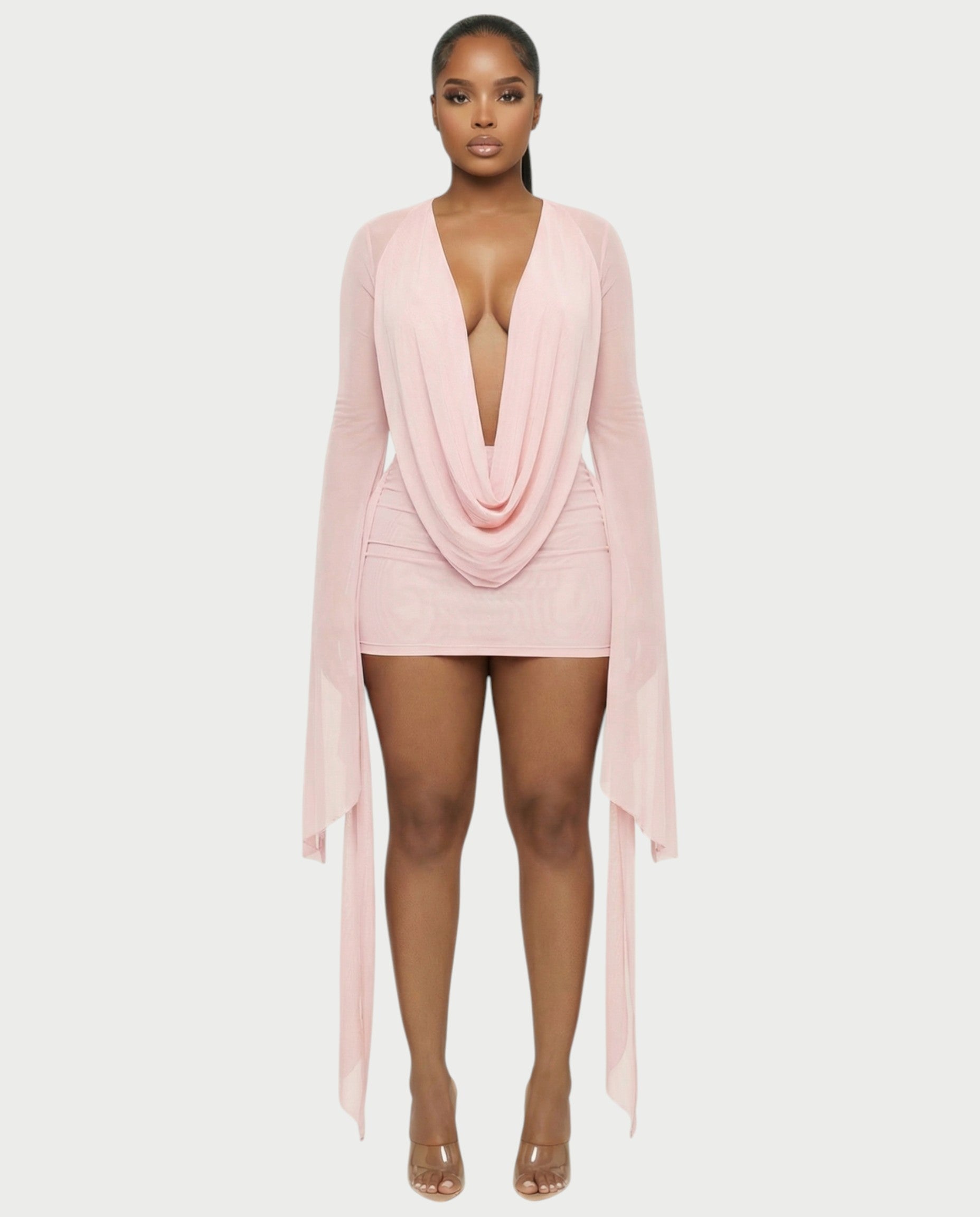 Robe longue Camélia rose