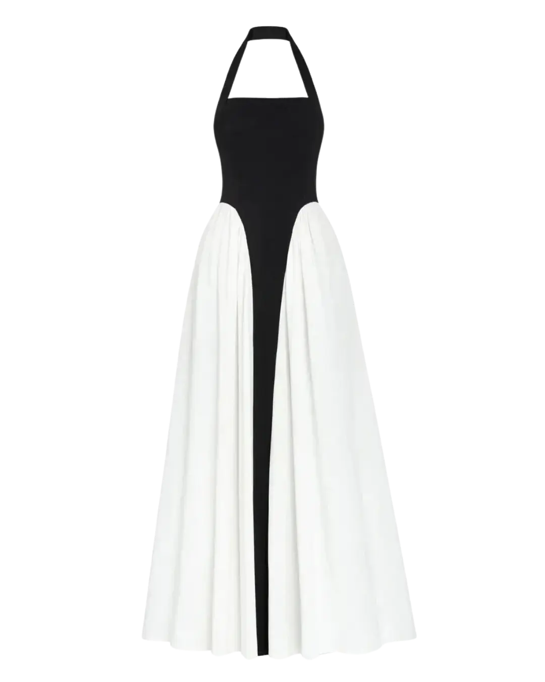 Duality – Robe Maxi Halter Bicolore Noir & Blanc Ella&No