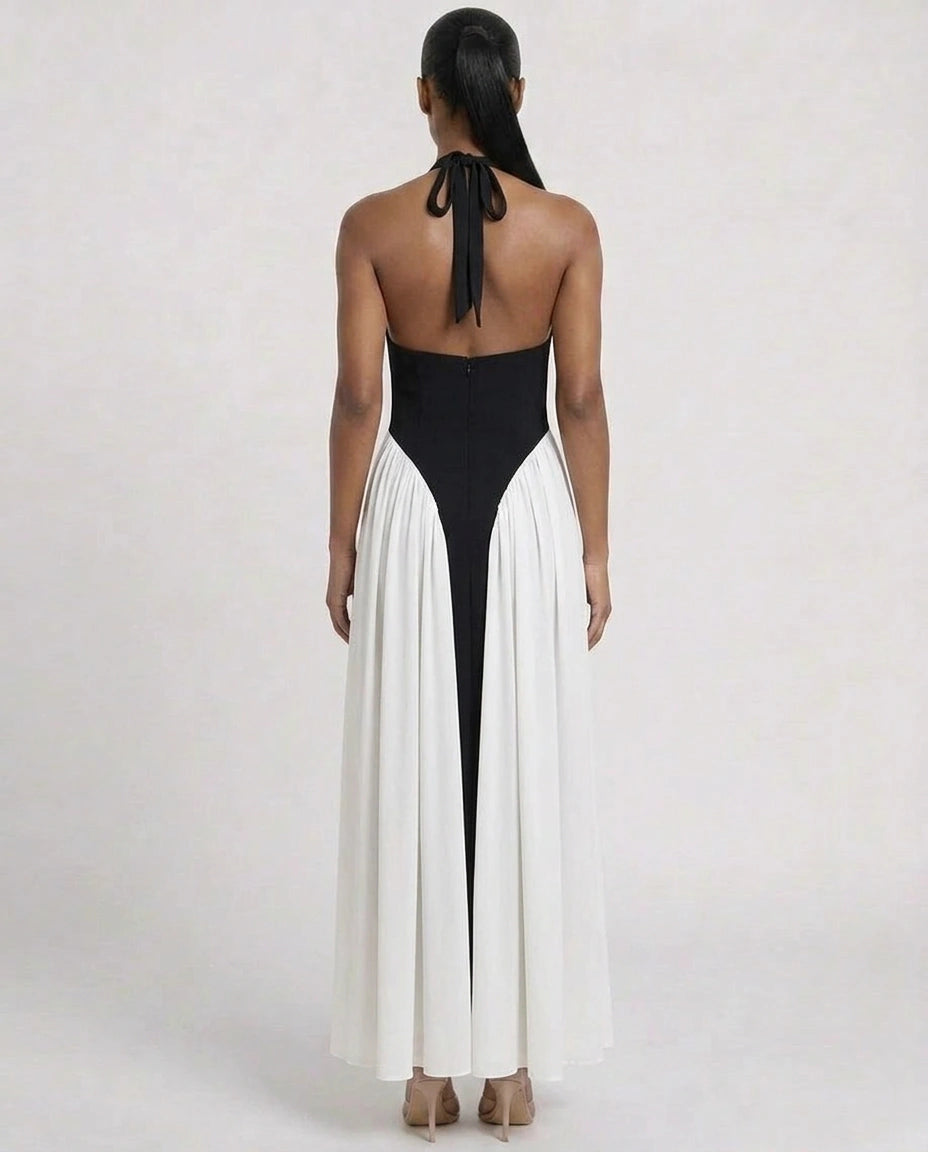 Robe maxi bicolore Duality