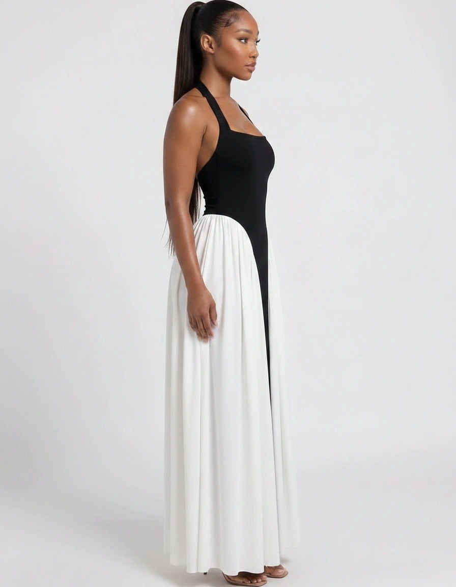 Robe maxi bicolore Duality