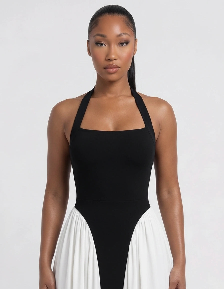 Robe maxi bicolore Duality