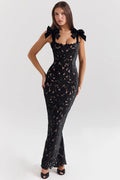 Robe longue sans manches en dentelle avec nœud selma Ella&No