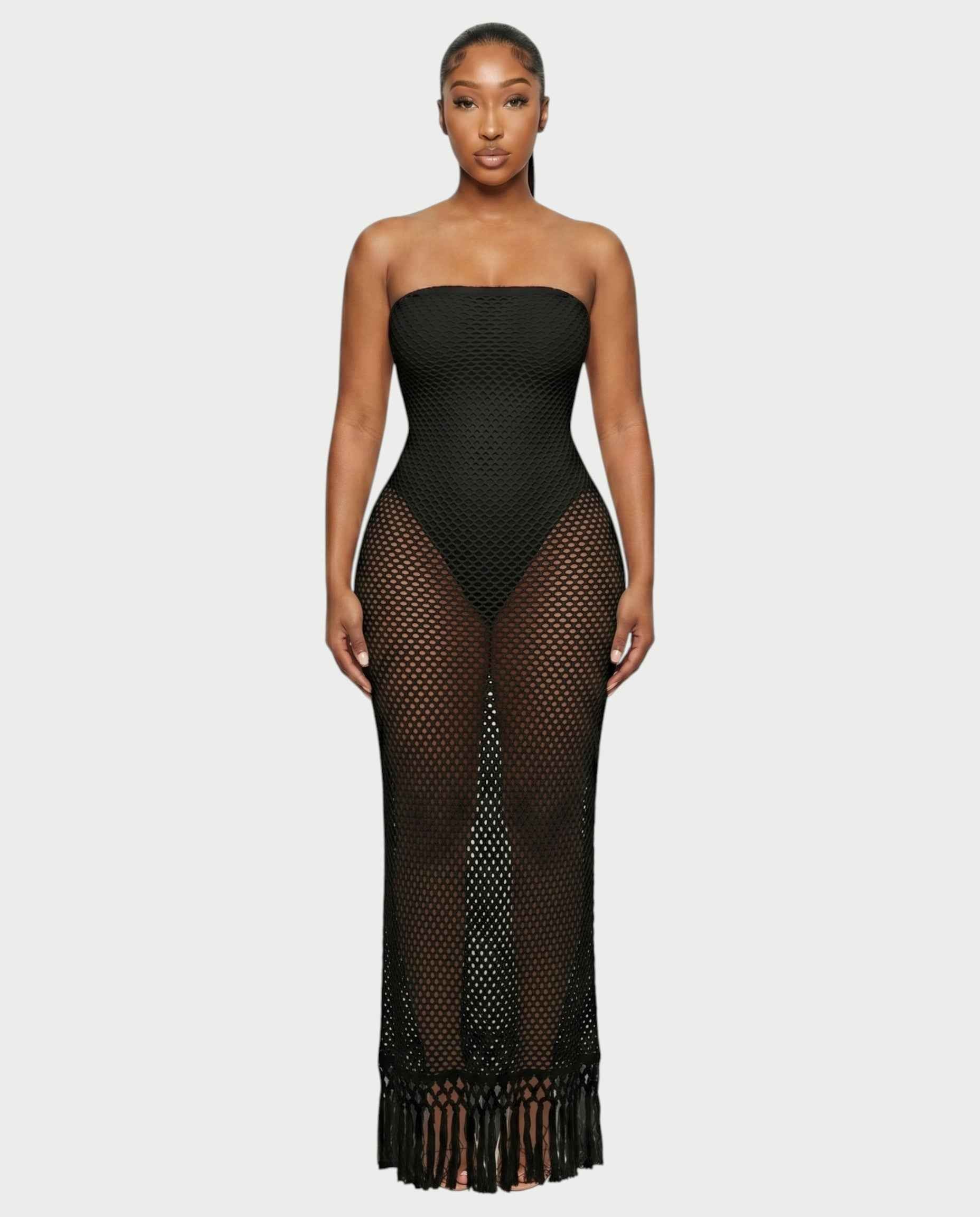 Robe longue bustier résille Shreya
