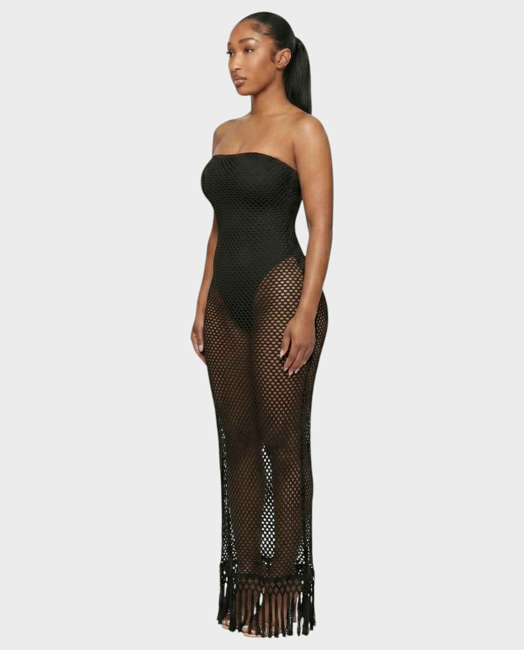 Robe longue bustier résille Shreya