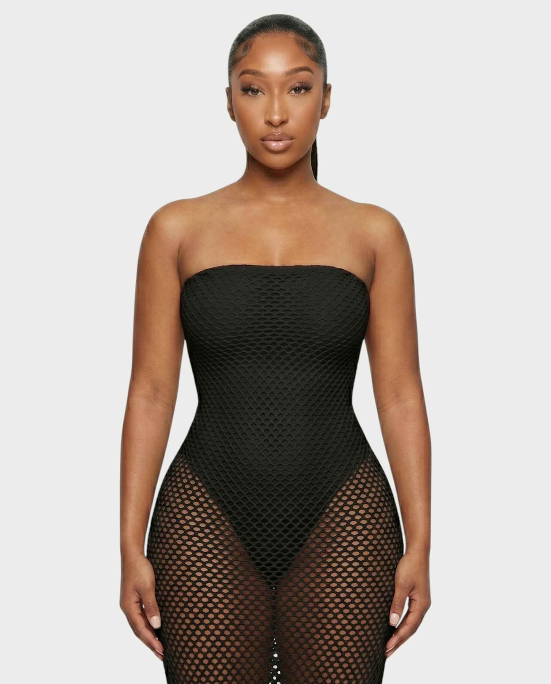 Robe longue bustier résille Shreya