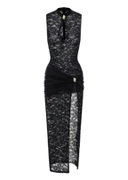 Robe Sira - Robe longue en dentelle noire à trou de serrure Ella&No
