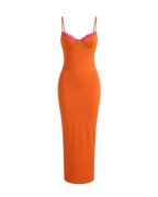 Talia – Robe Midi Cache-Cœur Dentelle Dos Lacé Mesh Sculptant Ella&No
