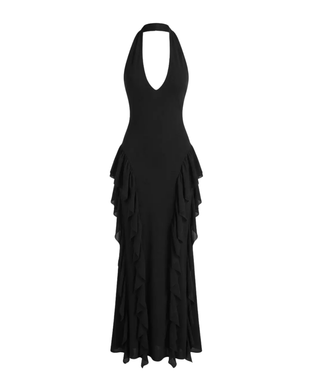 Velvet Fall – Robe Longue Dos Nu Volants Superposés Ella&No