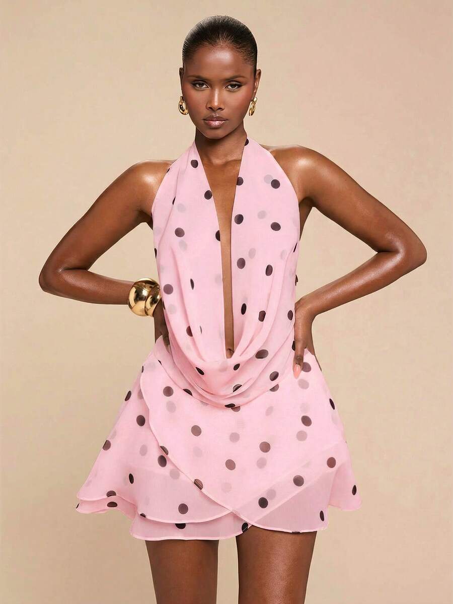 Dotty – Polka Dot Halter Mini Dress
