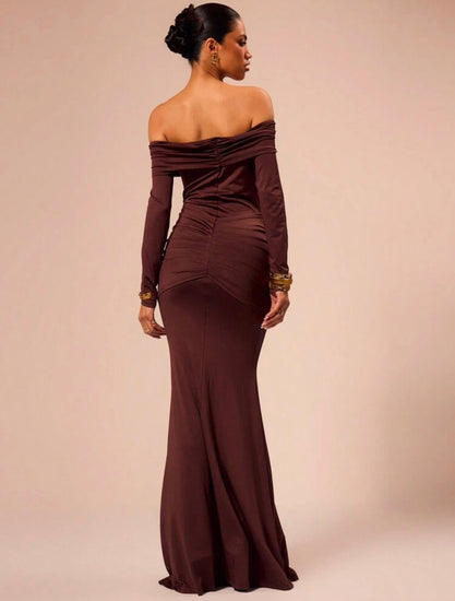 Élégance Romantique – Robe de soirée longue épaules dénudées - Ella&No  